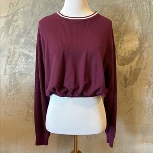 Y2K 90’s Hollister Cropped Preppy Boyfriend Long-Sleeve Top Sz XS